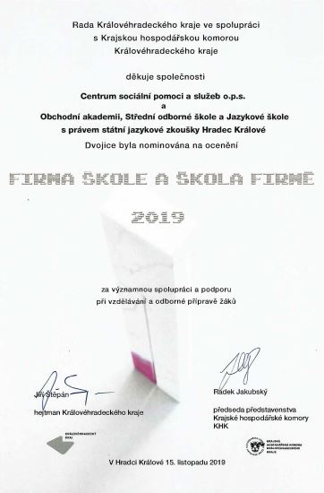 Firma škole a škola firmě 2019